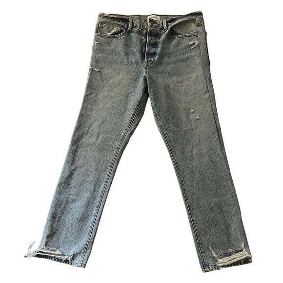 FRAME Le Original Button Fly Blue Distressed Jeans Size 32 - Picture 1 of 5